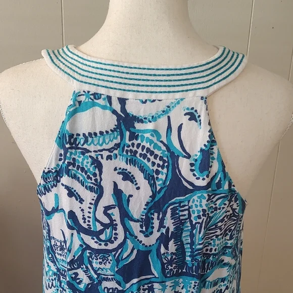 Lilly Pulitzer Beach Dress Blue and White XS - Picture 6 of 8